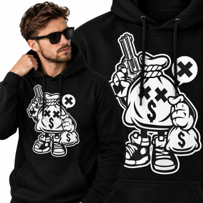 BLUZA Z KAPTUREM  ANIMOWANA  MONEY TAKERS
